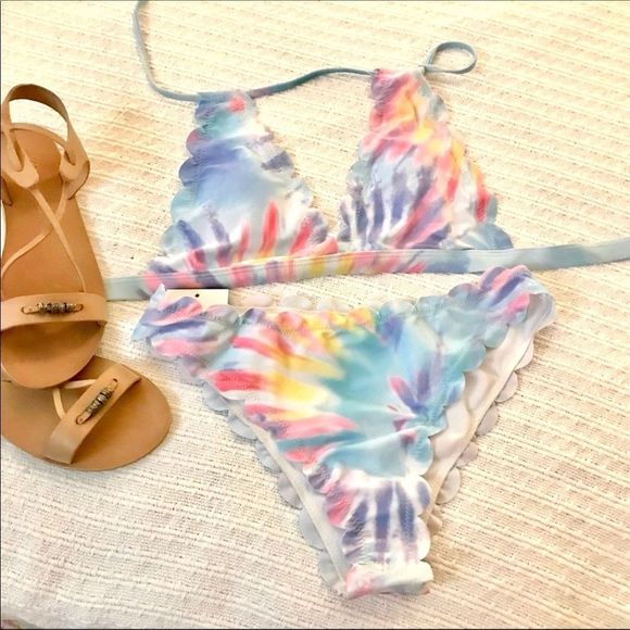 NWT $99 October Love | Mermaid Shell Bikini | Pastel Tie Dye - Picture 11 of 16